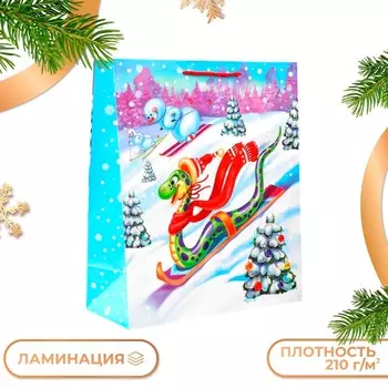 Пакет новогодний подарочный ламинированный