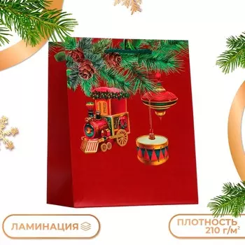 Пакет подарочный новогодний ламинированный