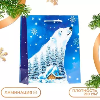Пакет подарочный новогодний ламинированный