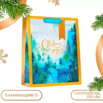 Пакет подарочный новогодний ламинированный