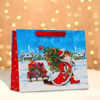 Пакет подарочный новогодний ламинированный