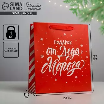 Пакет подарочный новогодний ламинированный