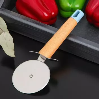 Нож для пиццы и теста magistro heaven wood, d=7,5 см, цвет бежевый