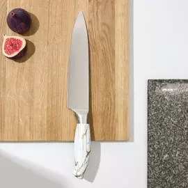 Нож кухонный доляна zeus, шеф, 20 см, цвет белый