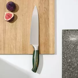 Нож кухонный доляна zeus, шеф, 20 см, цвет изумрудный