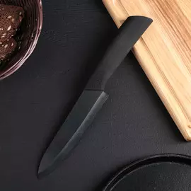 Нож кухонный керамический magistro black, лезвие 15 см, ручка soft touch