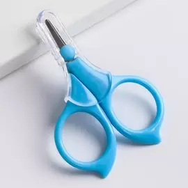 Детские маникюрные ножницы, с защитным колпачком, вид 2, голубые
