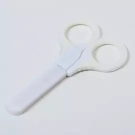 Ножницы детские, с защитным колпачком, белые