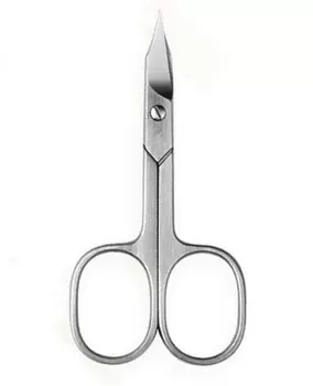 Ножницы маникюр. д/ногтей и кутикул, дл.9см,лезв. с изг.БЛЕСТЯЩИЕ 101-003M