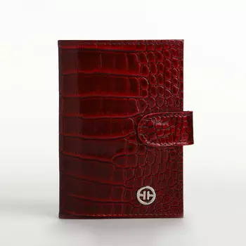 Обложка для автодокументов на кнопке textura, цвет бордовый