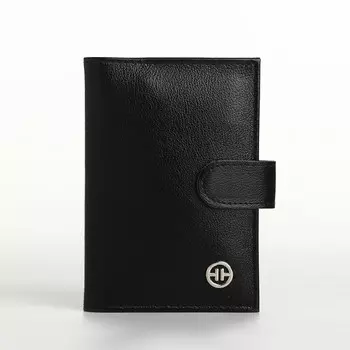 Обложка для автодокументов на кнопке textura, цвет черный