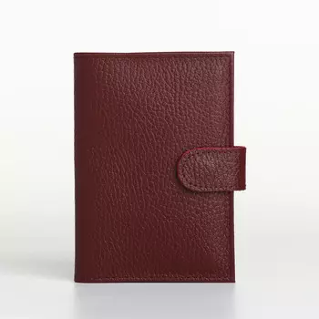 Обложка для автодокументов на кнопке textura, цвет бордовый