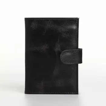 Обложка для автодокументов на кнопке textura, цвет черный