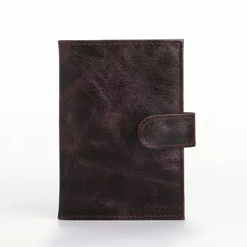 Обложка для автодокументов на кнопке textura, цвет коричневый