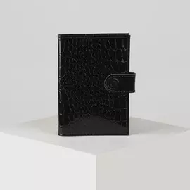 Обложка для автодокументов на кнопке textura, цвет черный