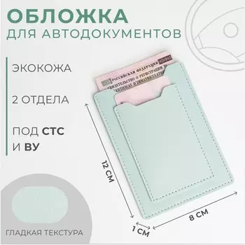 Обложка для автодокументов, цвет голубой