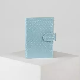 Обложка для автодокументов на кнопке textura, цвет голубой