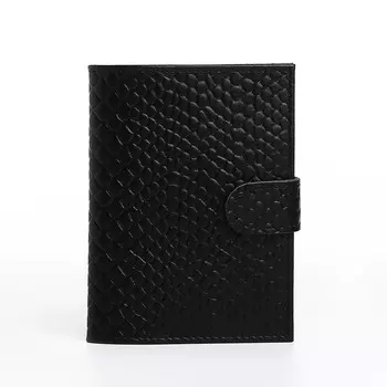 Обложка 2 в 1 для автодокументов и паспорта на кнопке, цвет черный