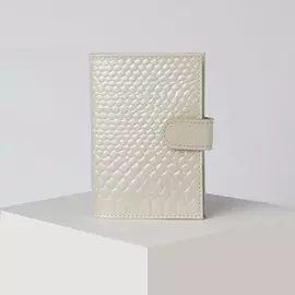 Обложка для автодокументов на клапане, цвет молочный