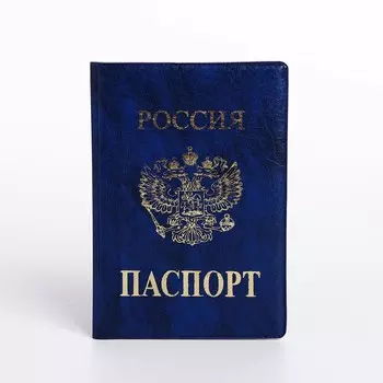 Обложка для паспорта, цвет синий