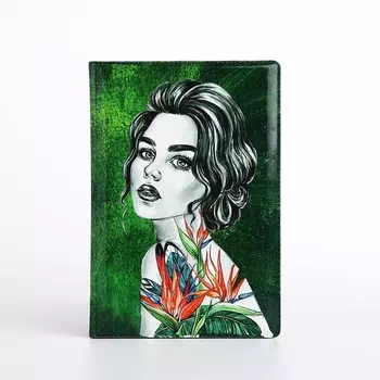 Обложка для паспорта, цвет зеленый