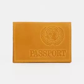 Обложка для паспорта, тиснение, цвет бежевый