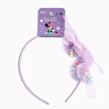 Ободок для волос детский с блестками, 11 см, минни маус