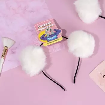 Ободок для волос с пушистыми ушками