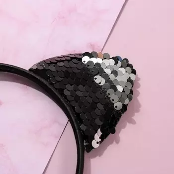 Ободок для волос ушки кисы, черный