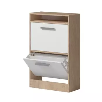 Обувница энтер, 600х255х920, дуб сонома/белый