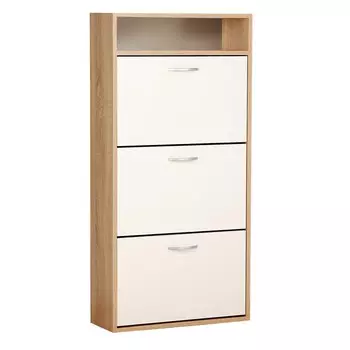 Обувница приветливая-1, 600х222х1232, дуб сонома/белый