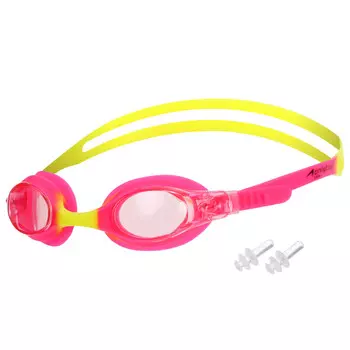Очки для плавания детские onlytop, беруши, цвет желтый/розовый