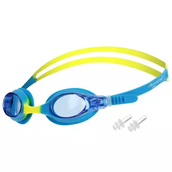 Очки для плавания детские onlytop, беруши, цвет желтый/голубой