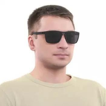 Очки солнцезащитные onesun, поляризационные, tr 90, uv 400, линза 56.5 см, дужка 14 см, ширина 14 см, черные