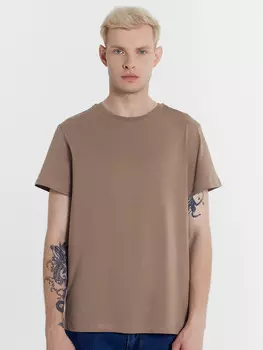 Однотонная хлопковая футболка в оттенке
