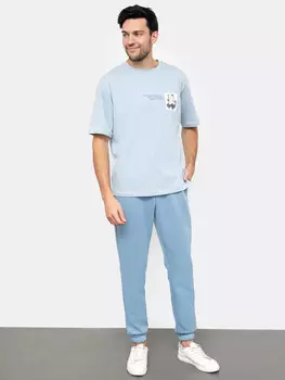 Однотонные брюки из утепленного футера