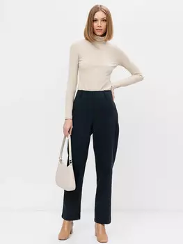 Однотонные черные брюки с высокой линией талии