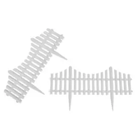 Ограждение декоративное, 30300 см, 5 секций, пластик, белое, greengo