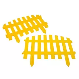 Ограждение декоративное, 35 210 см, 5 секций, пластик, желтое, renessans, greengo