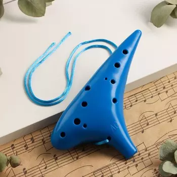 Окарина music life 12 отверстий, синяя, 17.59.54.5 см