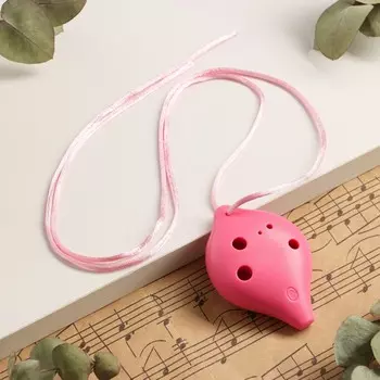 Окарина music life 6 отверстий, розовая, 6,7 х 4 х 3,2 см