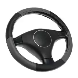 Оплетка torso, кожа pu, комбинированная, размер 38 см, черно-серый