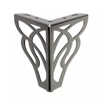 Опора мебельная cappio op02, резная, h=130 мм, 10х10 мм, цвет глянцевый черный