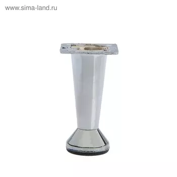 Опора мебельная, регулируемая, конусообразная, h=80 мм, цвет хром, 4 шт. tmp