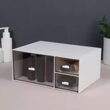 Органайзер для хранения basic, многоуровневый, 3 секции, 22.917.510 см, белый, прозрачный