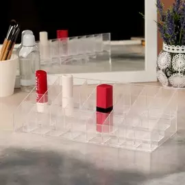 Органайзер для хранения маникюрных/косметических принадлежностей, 36 секций, 24,5 × 11 × 7,3 см, цвет прозрачный