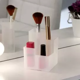 Органайзер для хранения маникюрных/косметических принадлежностей, 4 секции, 8,3 × 8,3 × 11 см, цвет белый