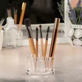 Органайзер для хранения маникюрных/косметических принадлежностей, 7 секций, 6 × 9 × 9 см, цвет прозрачный