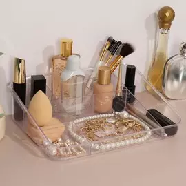 Органайзер для хранения маникюрных/косметических принадлежностей, 8 секций, 26 × 20 × 7 см, цвет прозрачный/микс