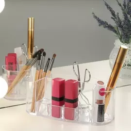 Органайзер для хранения маникюрных/косметических принадлежностей, 8 секций, 7,5 × 18 × 7,5 см, цвет прозрачный